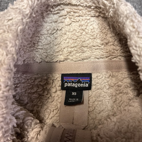 Patagonia Fuzzy Fleece Pullover Women XS Petite Sand Color 1/4 Zip Gorpcore Hike - Picture 2 of 7